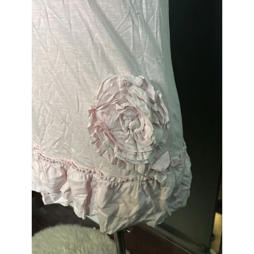 New Old Navy Girls Pink 3D Rose Ruffle Tunic 100% Cotton size XL 14